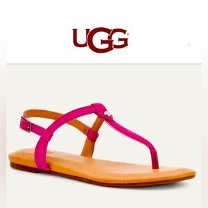 UGG Madeena Fuchsia Suede Ankle Strap Sandals size 7